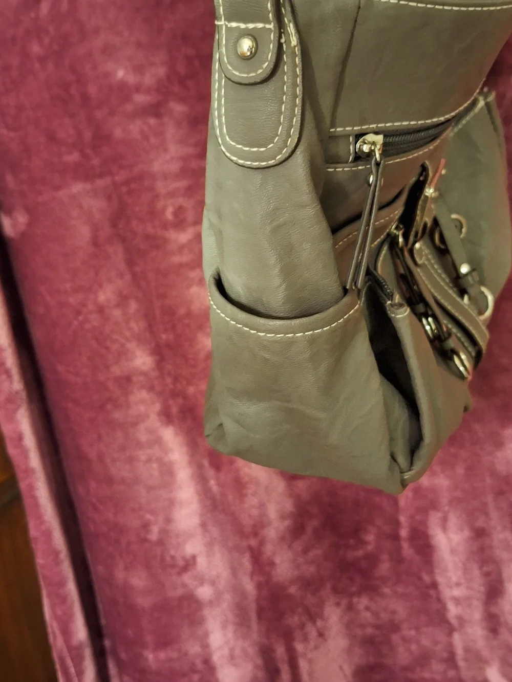 Rosetti Olive Green Shoulder Bag with Front Zips
